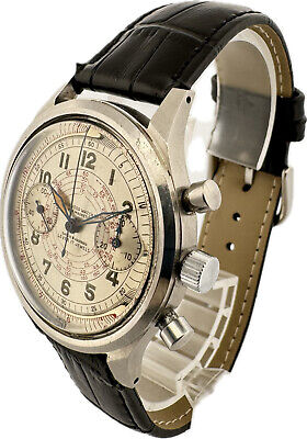 Vintage 36.5mm Lockwood Men's Clamshell Chronograph Wristwatch Venus 178 Steel