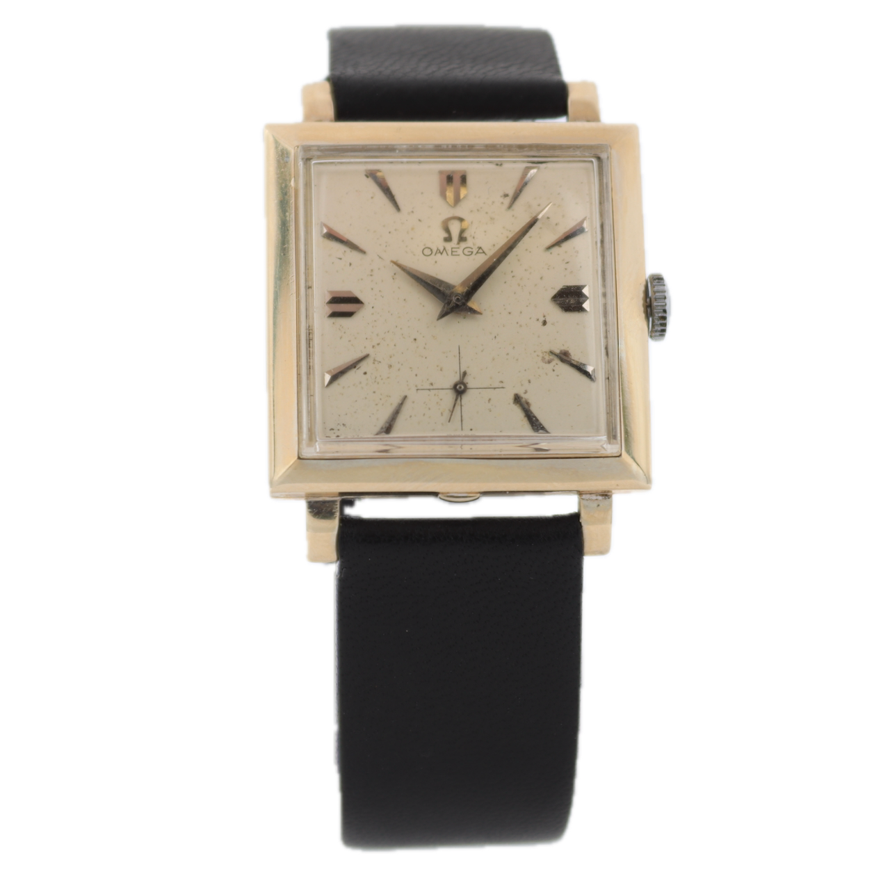 Vintage 1956 Omega N-6547 Square Men's Mechanical Wristwatch 302 14k White Gold