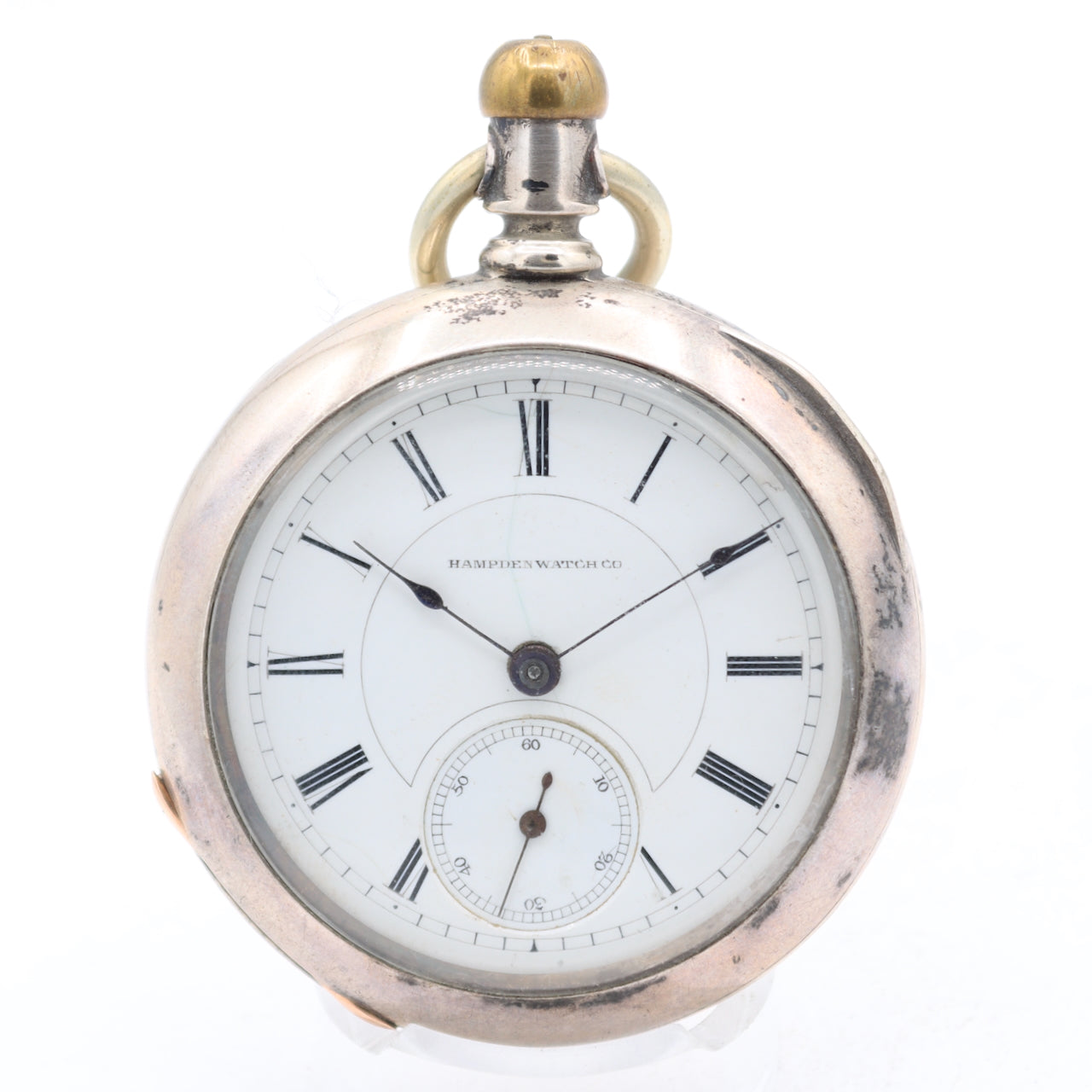 Antique 18s 1885 Hampden 11 Jewel Mechanical Pocket Watch 57 Coin Silver USA