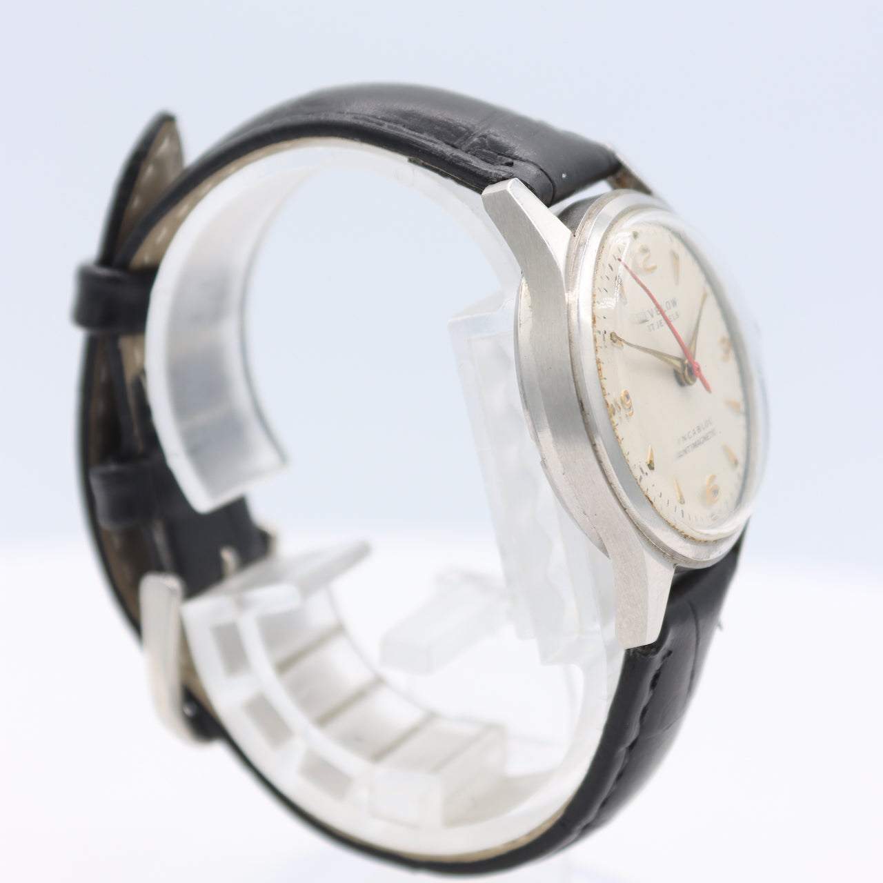 Vintage Uvelow 11.186 White Dial Men's Mechanical Wristwatch Swiss Steel