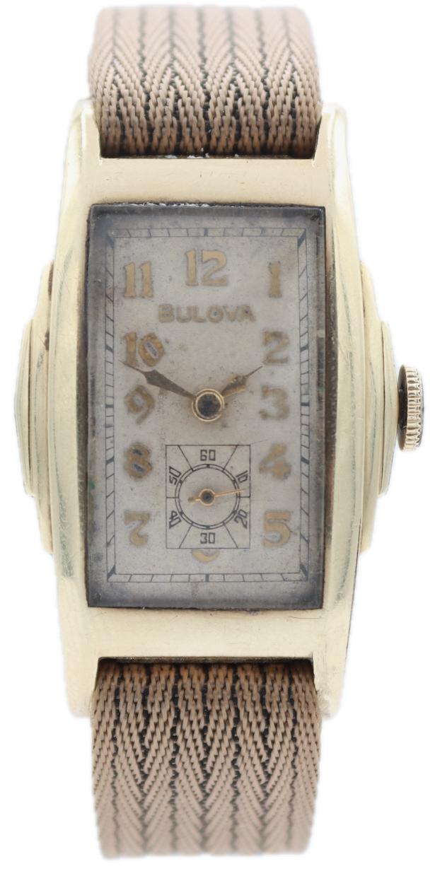 Vintage Bulova Stepped Deco Men's Mechanical Wristwatch 10 AE USA 10k RGP