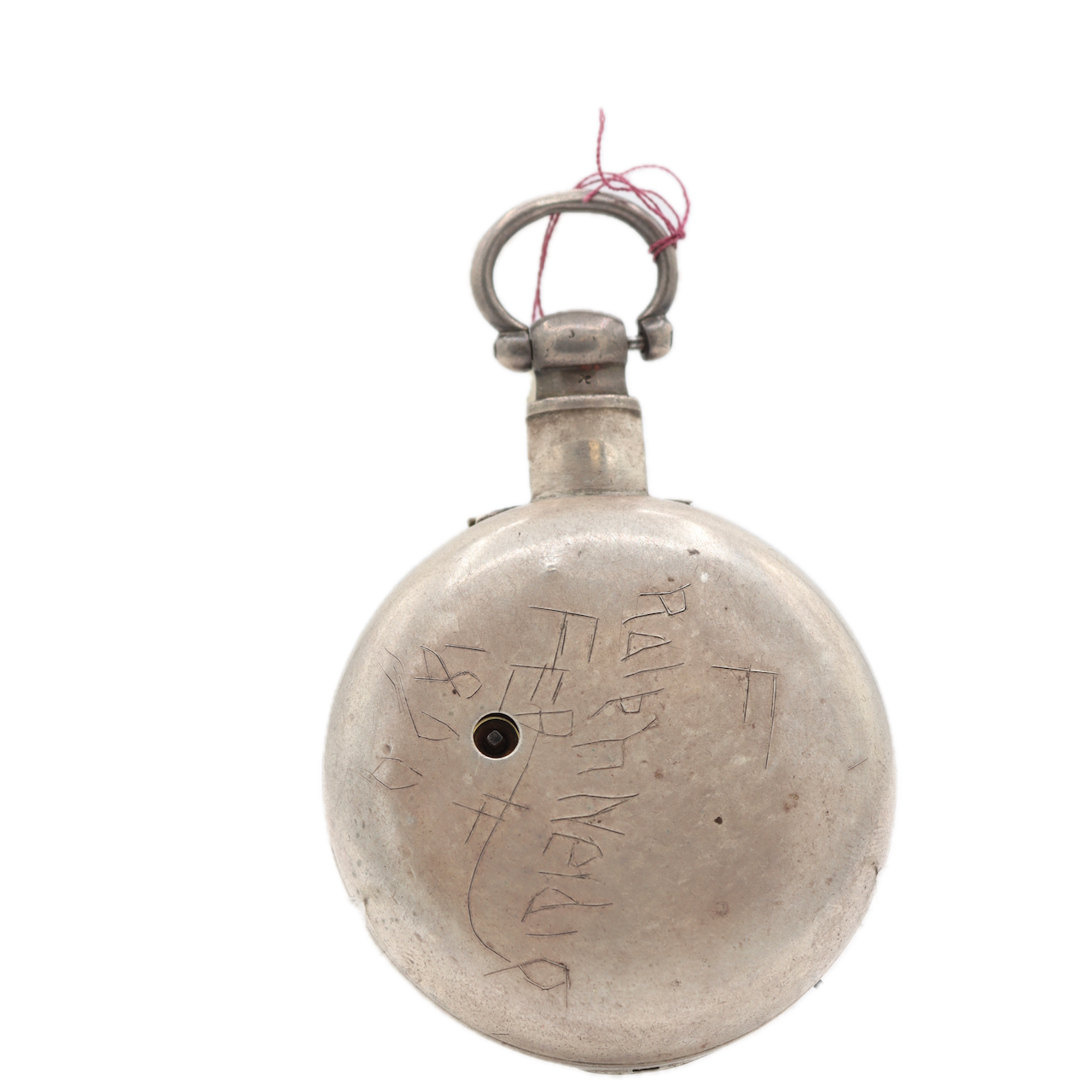 Antique Robinson Swing out Key Wind Fusee Pocket Watch Sterling Pair Case