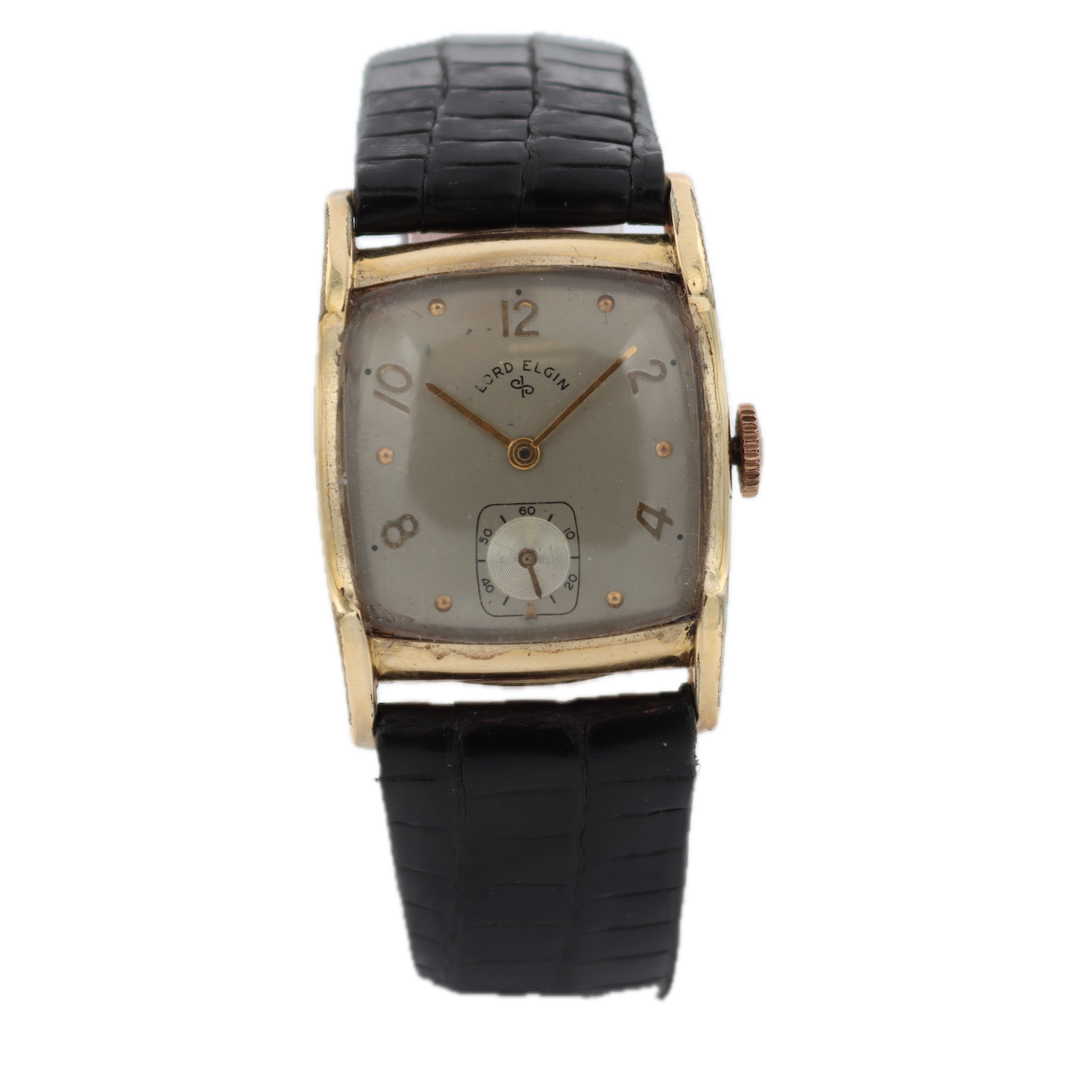 Vintage 25mm 1949 Lord Elgin 4809A Men's Mechanical Wristwatch 556 USA 14k GF