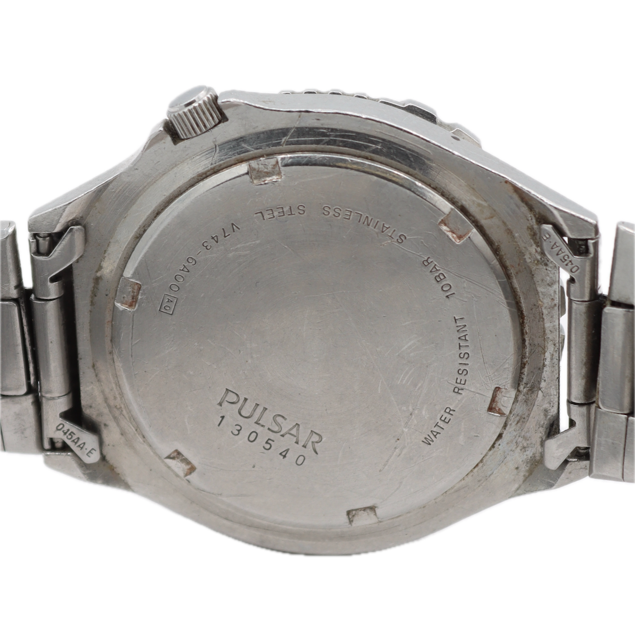 41mm Pulsar V743-6A00 Day Date Men's Quartz Wristwatch Japan Stainless Steel