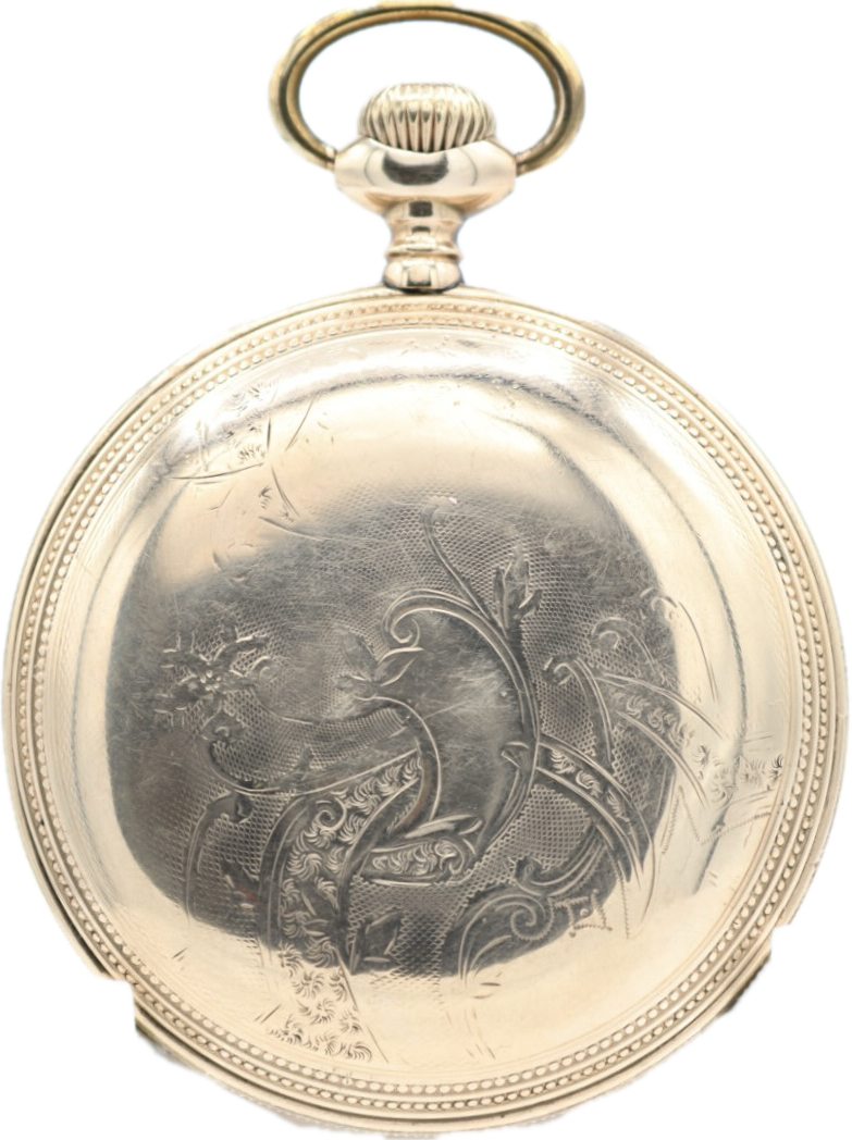 Antique 18S Illinois Railroad Pocket Watch 79 10k Gold Filled Beaded Style