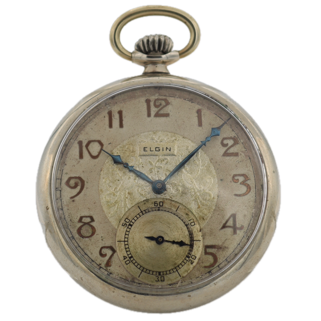Antique 12 Size Elgin Fancy 7 Jewel Mechanical Pocket Watch 303 Silveroid USA