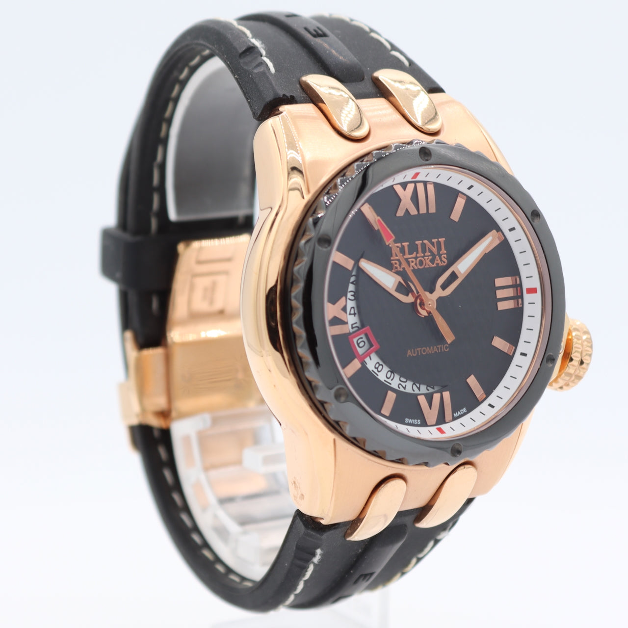 46mm Elini Barokas Genesis Vision Men's Automatic Wristwatch Gold Tone Roman