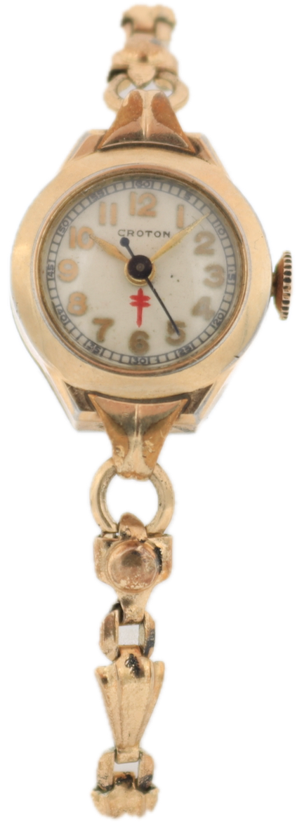 Vintage Croton WWII D-Day Cross of Lorraine Ladies Mechanical Wristwatch T3H