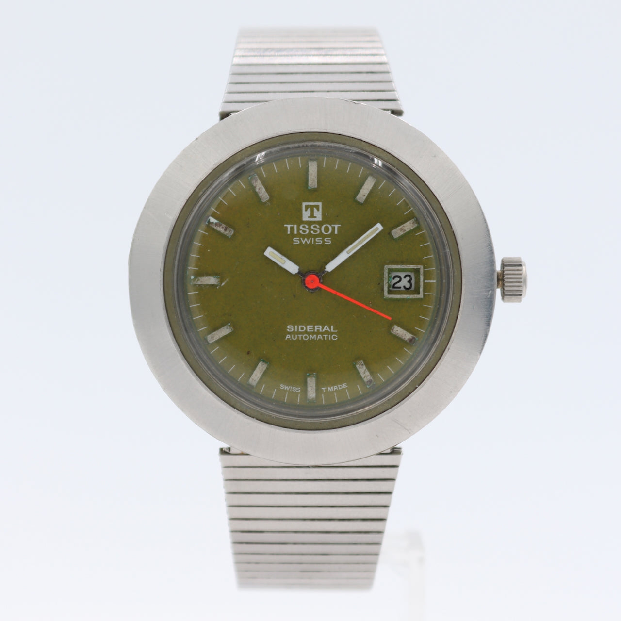 Vintage Tissot Sideral Date Men's Automatic Wristwatch Swiss Steel Fiberglass