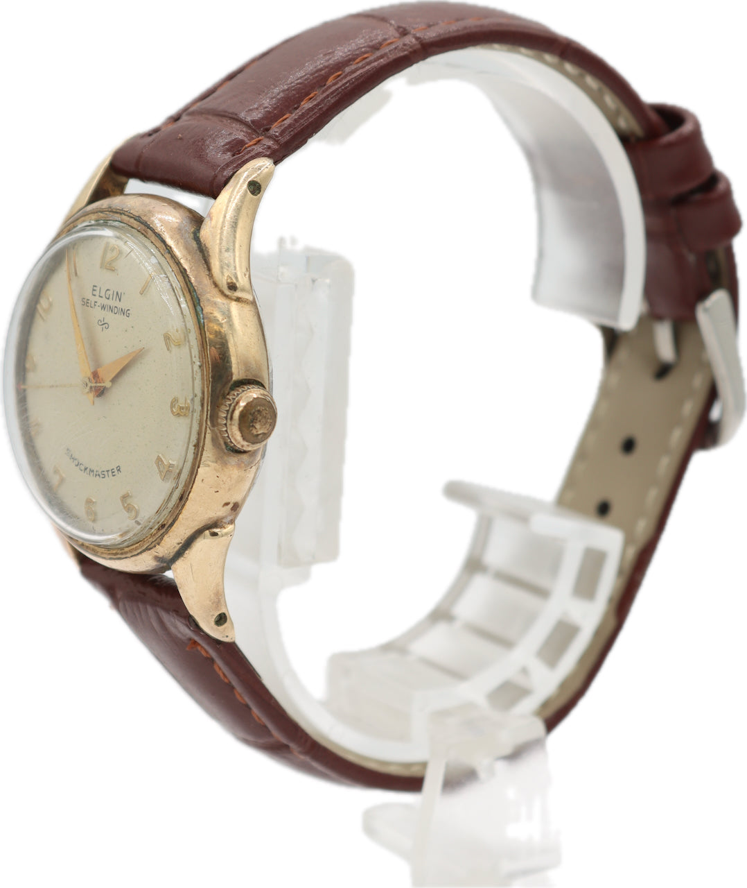 Vintage 31mm Elgin 6829 Shockmaster Men's Automatic Wristwatch 643 Gold Plated
