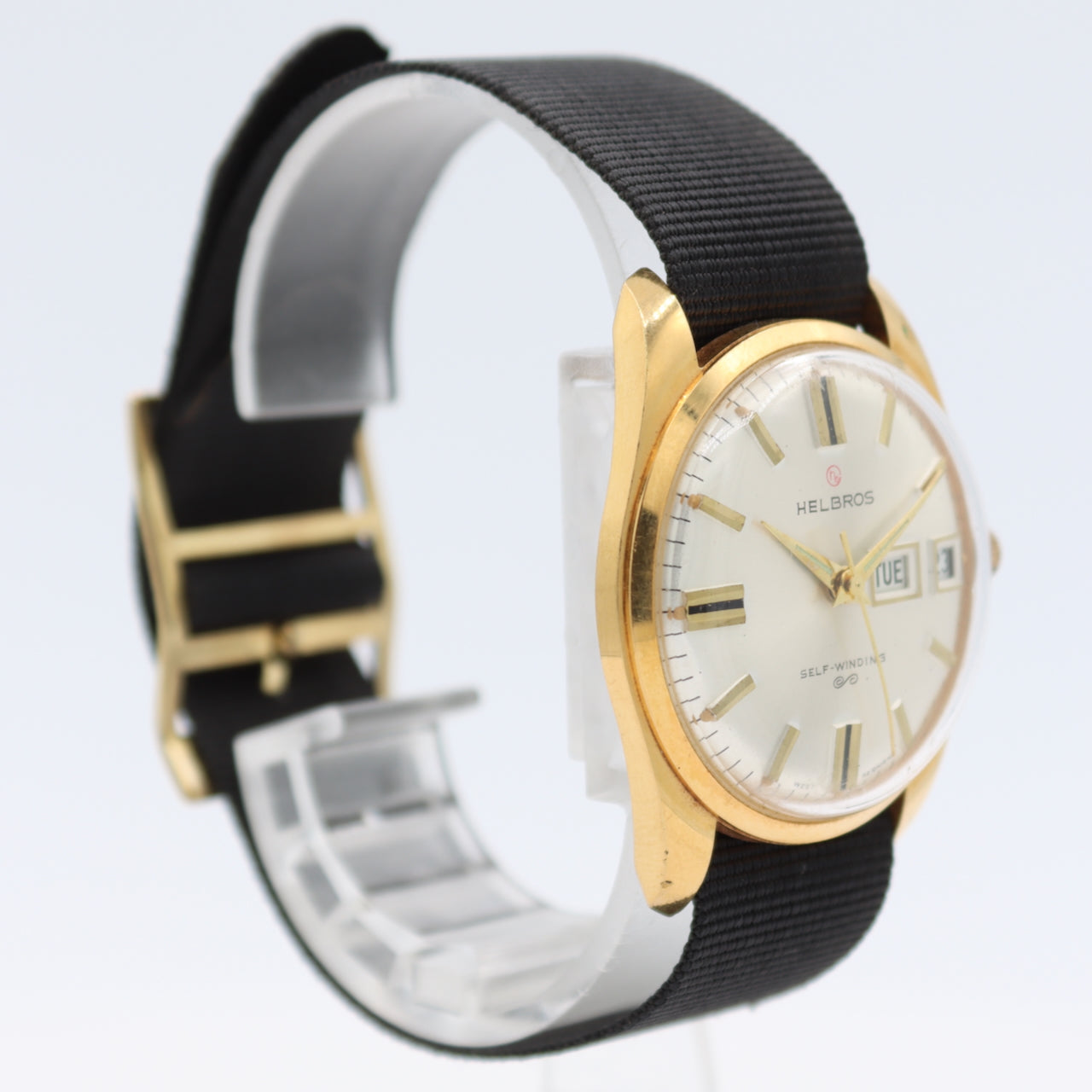 Vintage Helbros Day Date Men's Automatic Wristwatch West Germany Gold Plated