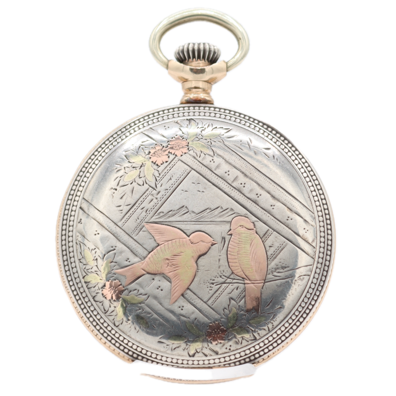 Antique 6s 1898 Waltham Sterling Gold Gilt 7j Mechanical Hunter Pocket Watch J