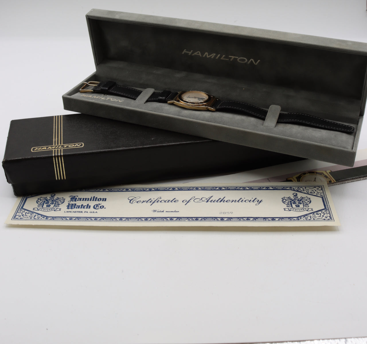 Vintage Hamilton Piping Rock Reissue Men's Quartz Wristwatch w Box & Papers