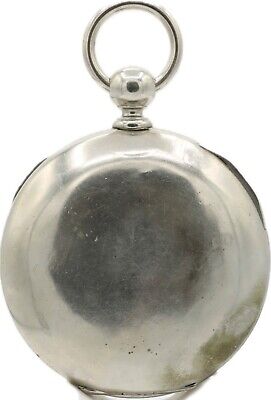 Antique 18S Hampden Congress Street 11 Jewel Key Wind Pocket Watch Silverine