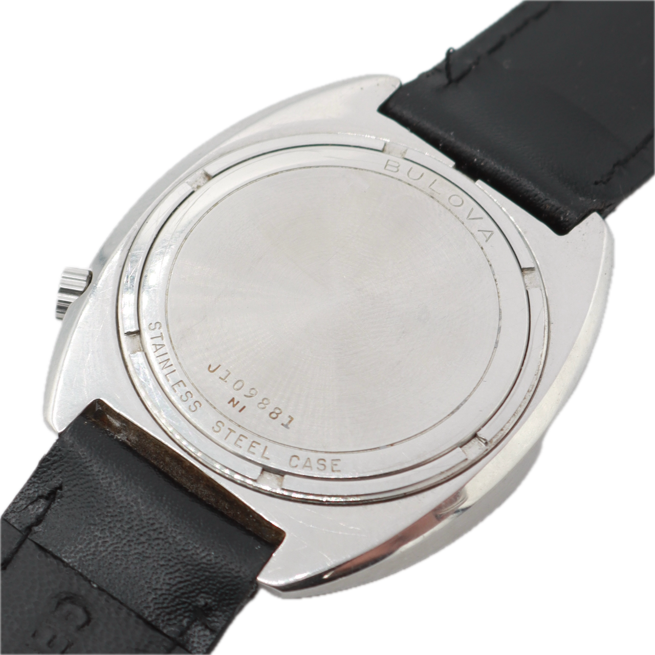 Vintage 1971 Accutron 3133 Black Dial Men's Tuning Fork Wristwatch 218 1 Steel