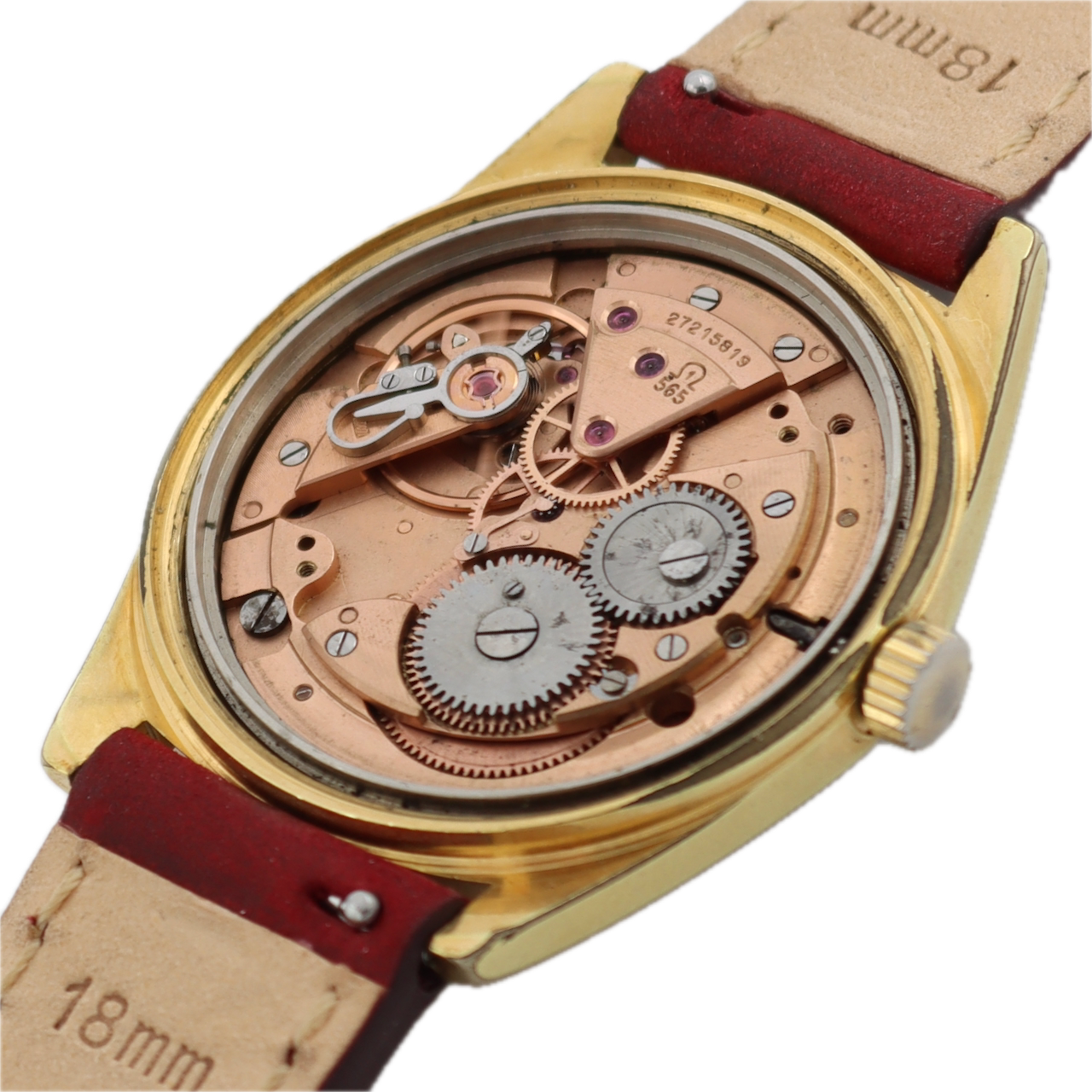 1968 Omega 166.041 Burgundy Men's Automatic Wristwatch 565 Swiss Gold Plated