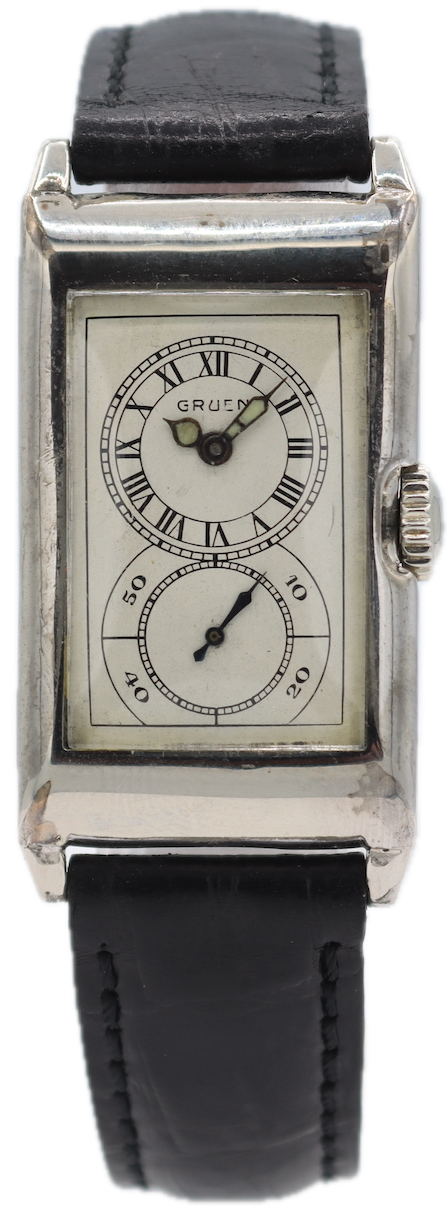 Vintage Gruen 877/8 Techni-Quadron Men's Mechanical Wristwatch 877S 14kWGFw/Box