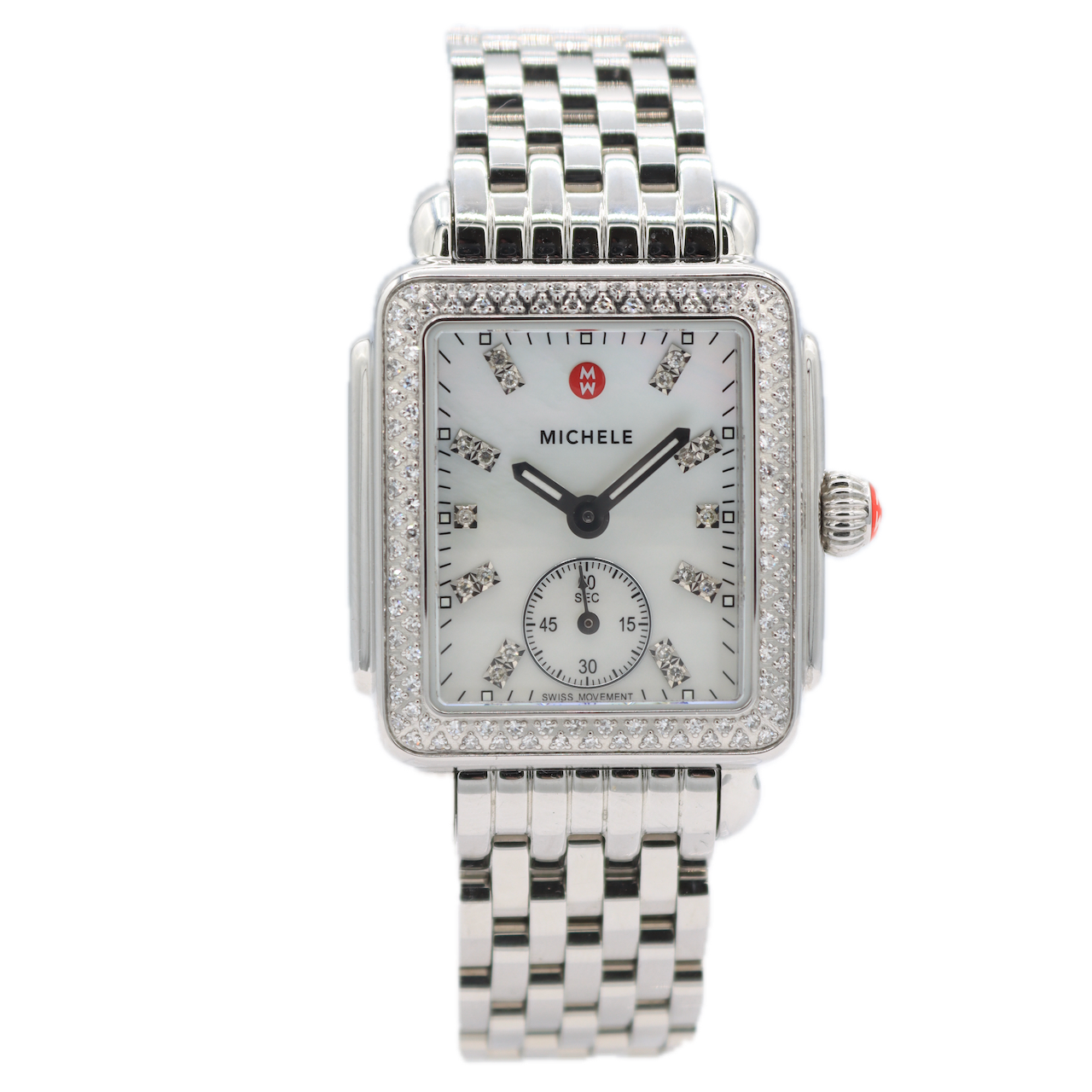 Michele MWW06V000122 Deco Mid MOP Ladies Quartz Wristwatch Swiss Full Kit