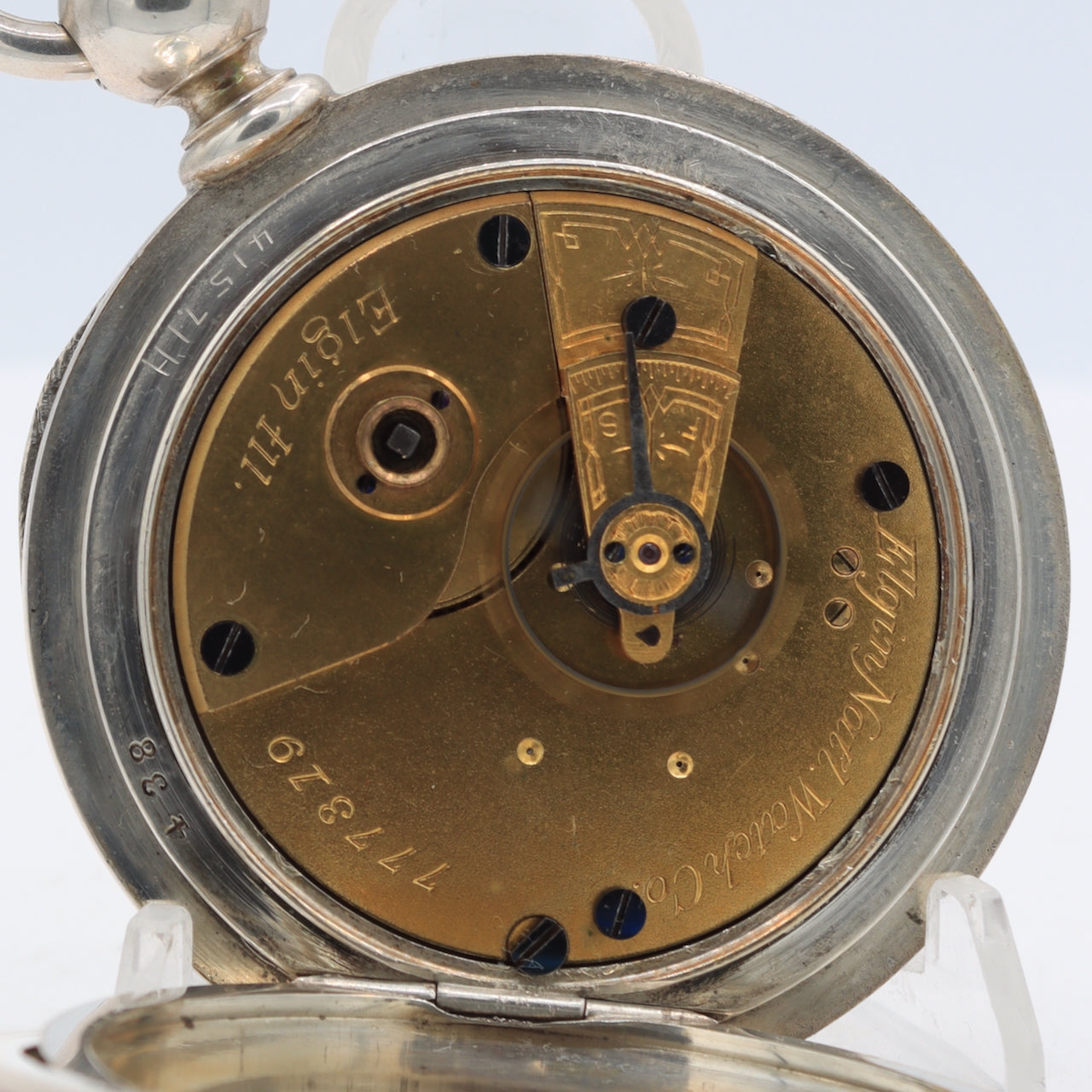Antique 18s 1881 Elgin Shield 7 Jewel Key Pocket Watch 7 4oz Coin SilverUSA