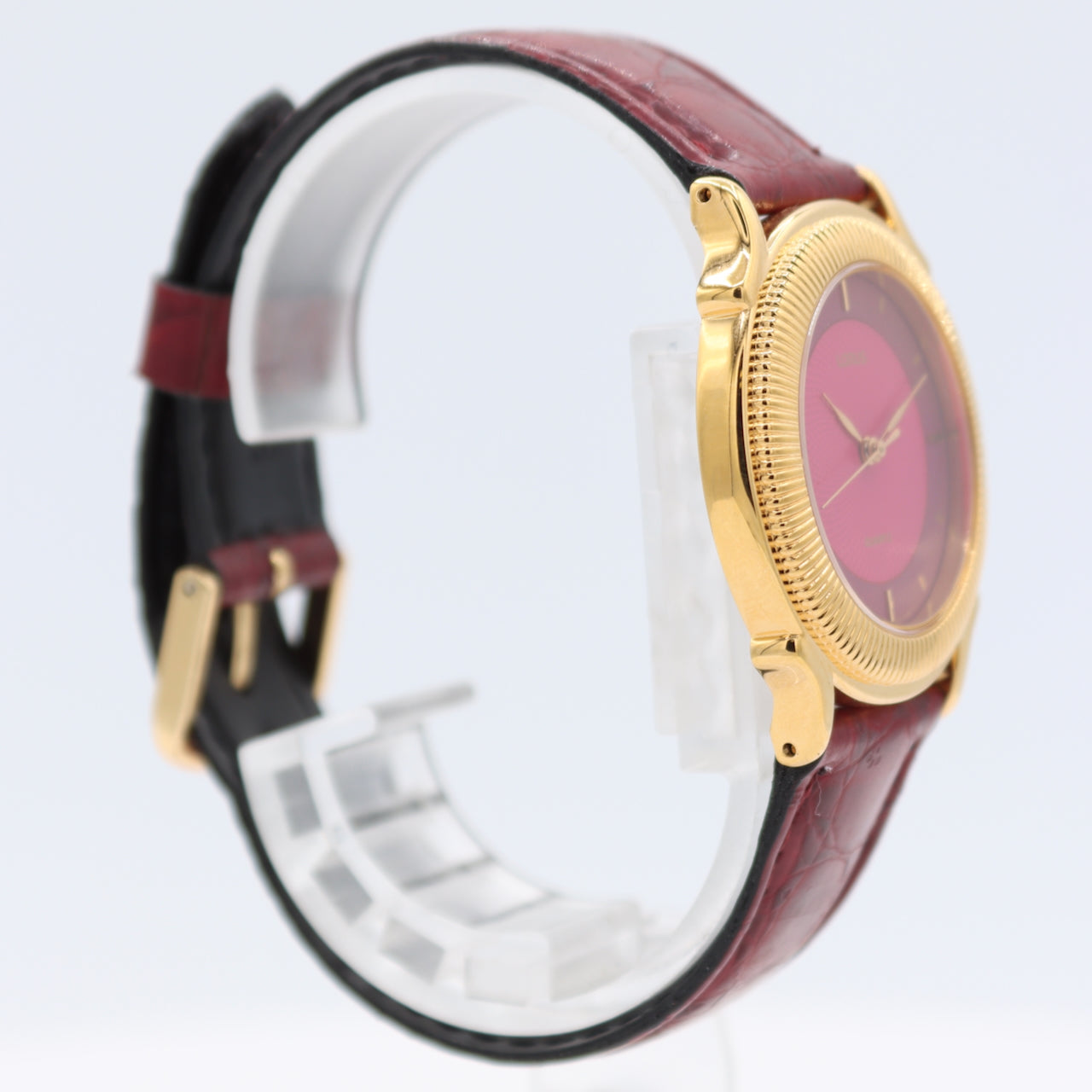 32mm Lorus V501-6H90 Pink Dial Ladies Quartz Wristwatch Japan Gold Tone W/ Box