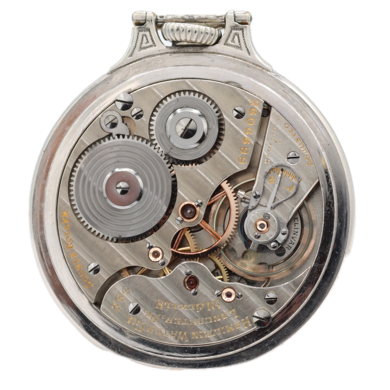 Vintage 16s 1937 Hamilton 21j Mechanical Railroad Pocket Watch 992E 14k GF USA