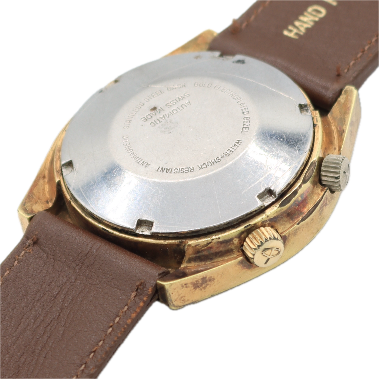 Vintage 40mm Baylor Alarm 17j Men's Automatic Wristwatch AS 5008 Swiss Retro