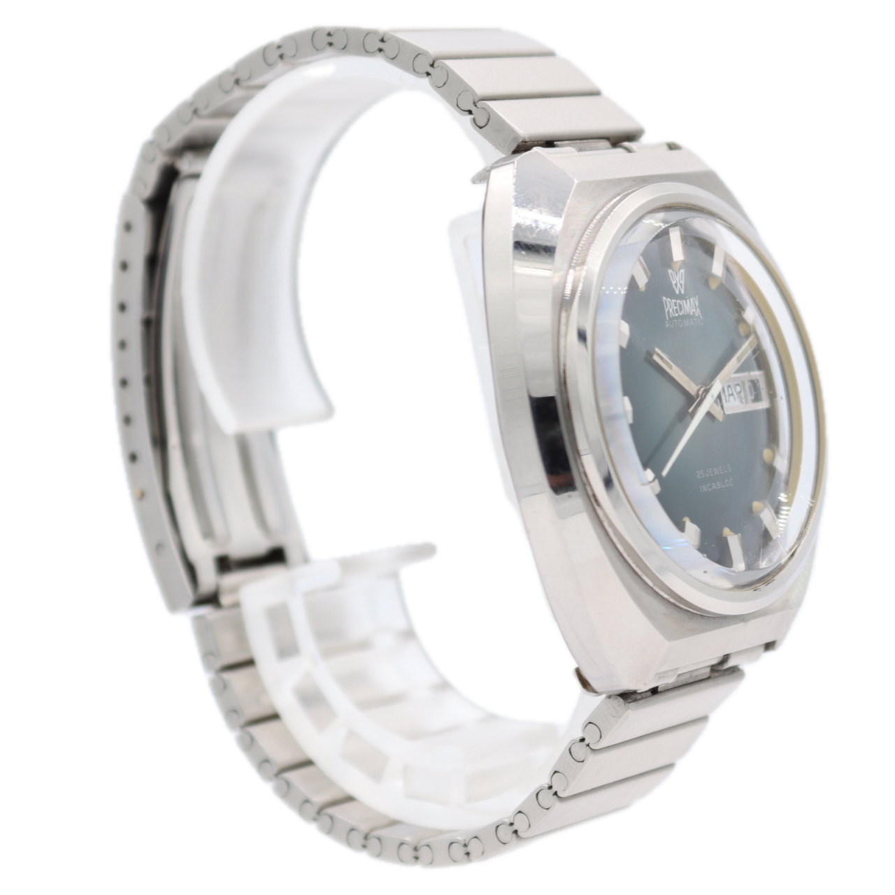 38mm Precimax Day Date 25 Jewel Men's Automatic Wristwatch ETA 2789 Swiss Steel