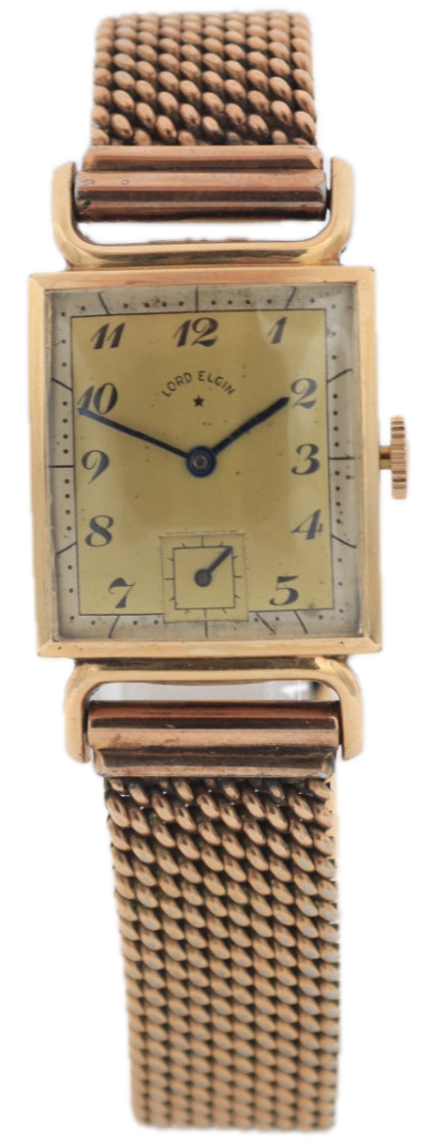 Vintage Lord Elgin Articulated Lugs Men's Mechanical Wristwatch 559 USA 14k GF