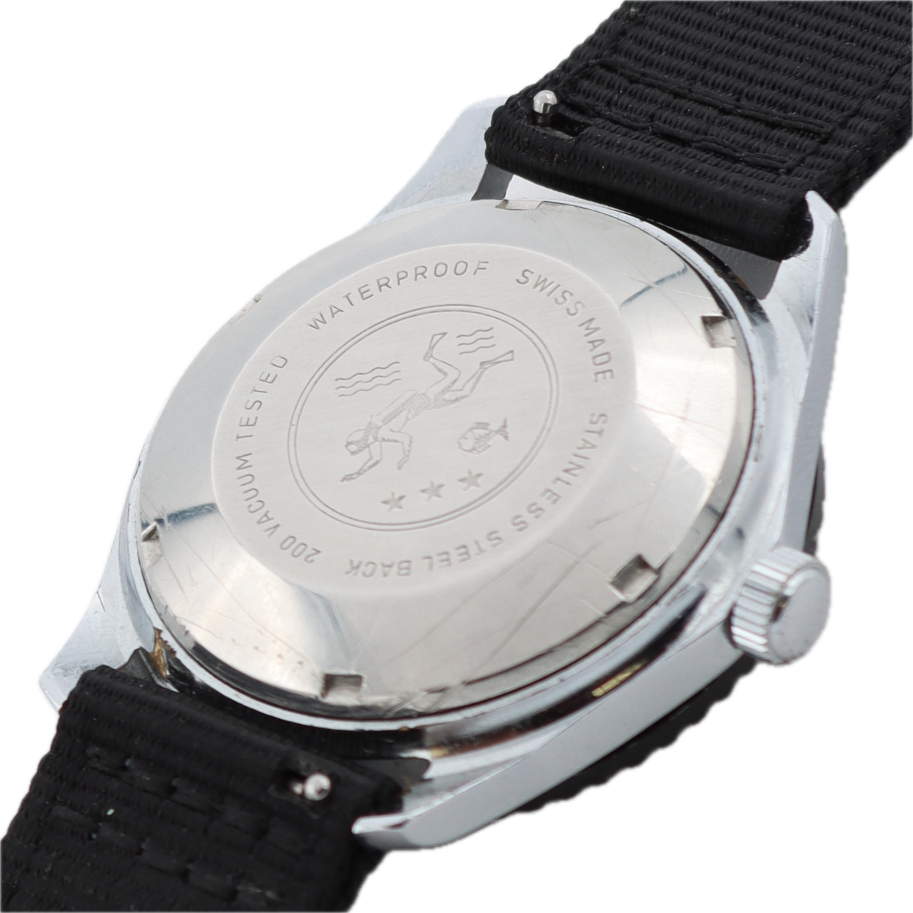 Vintage Sicura Diver Style 25 Jewel Men's Mechanical Wristwatch Swiss Steel