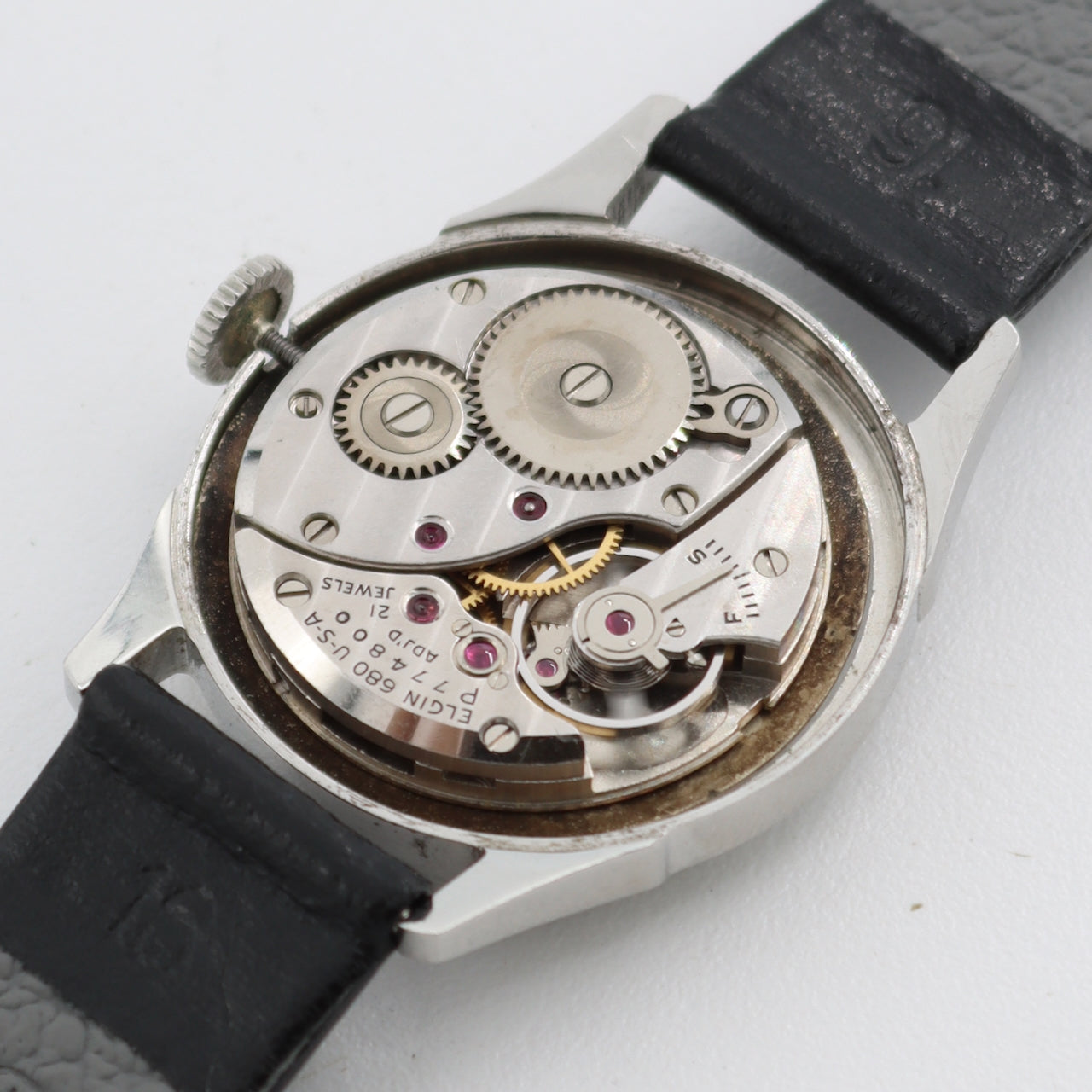 Vintage 1953 Lord Elgin 4902 US Steel Men's Mechanical Wristwatch 680 USA Steel