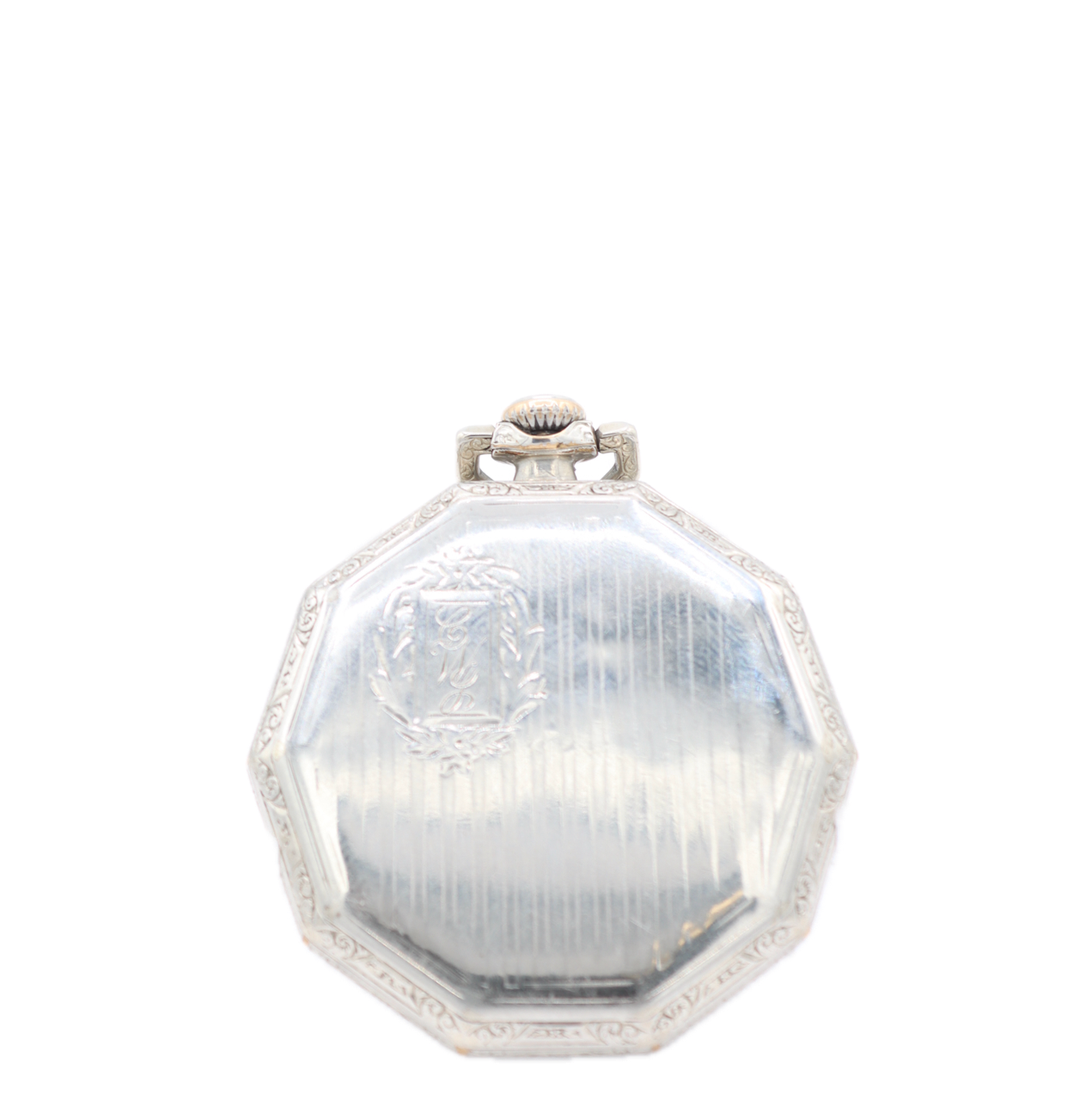 Antique 12s Illinois Decagonal 19 Jewel Pocket Watch 406 White Gold Filled