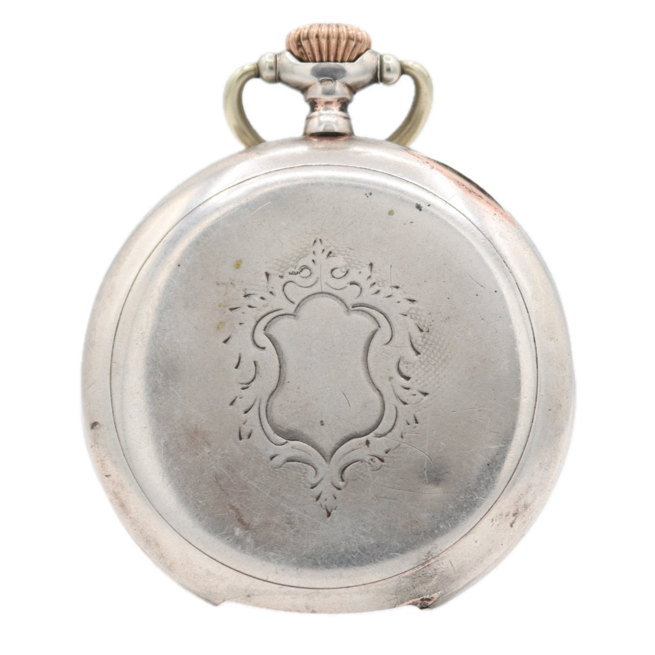 Antique 16s Cyrus G.T. Engraving 15j Mechanical Pocket Watch .800 SilverSwiss