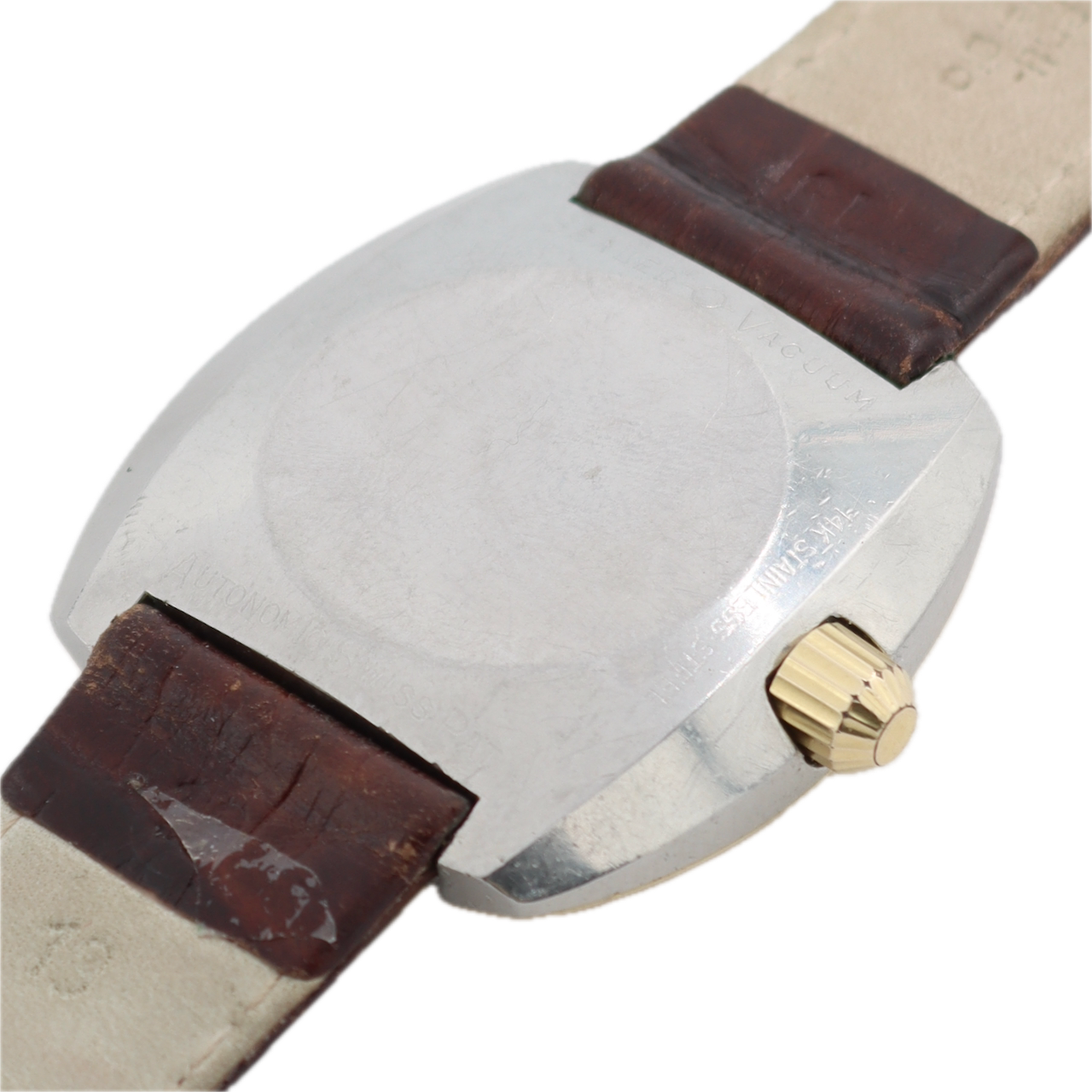 Vintage Andre Pailet Vacuum Day Date Men's Automatic Wristwatch Swiss Two Tone