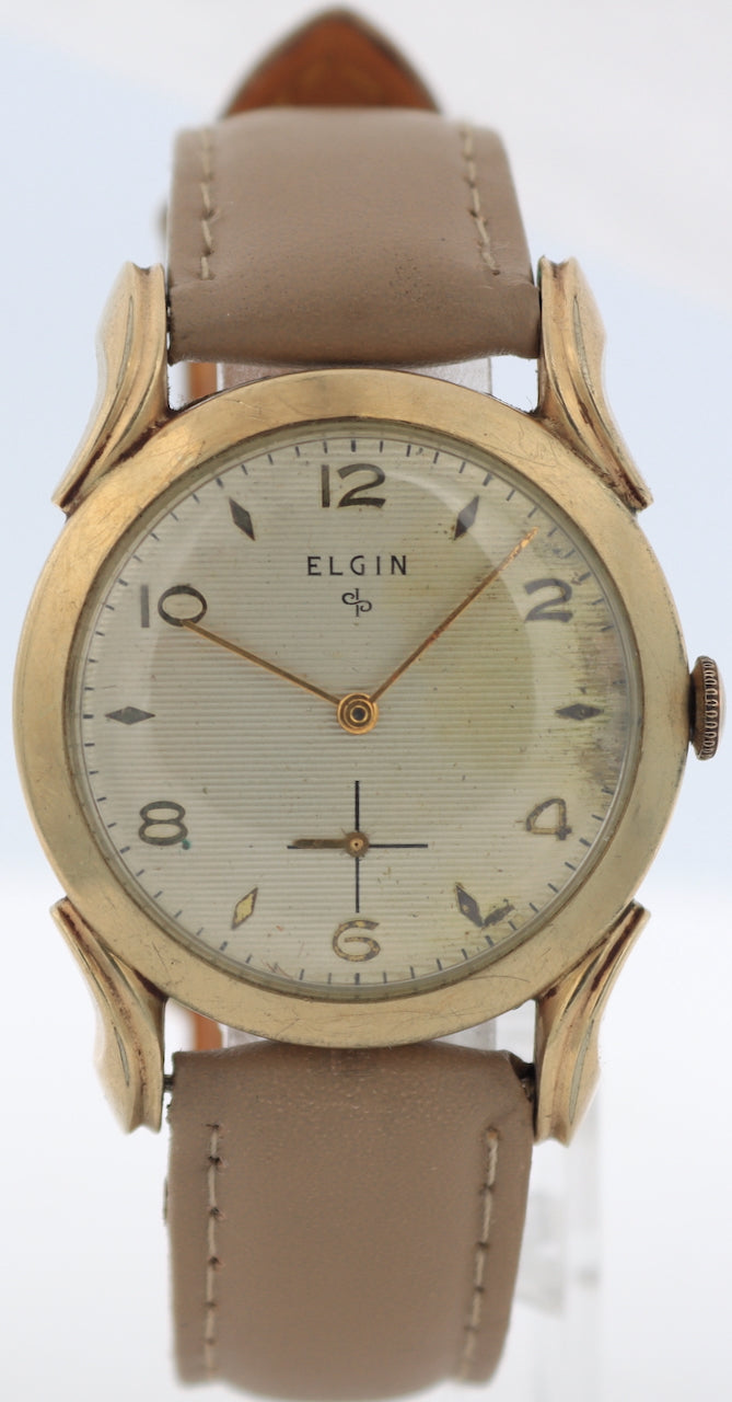 Vintage Elgin 6742 Tapestry Men's Mechanical Wristwatch 683 Steel & 10k RGP