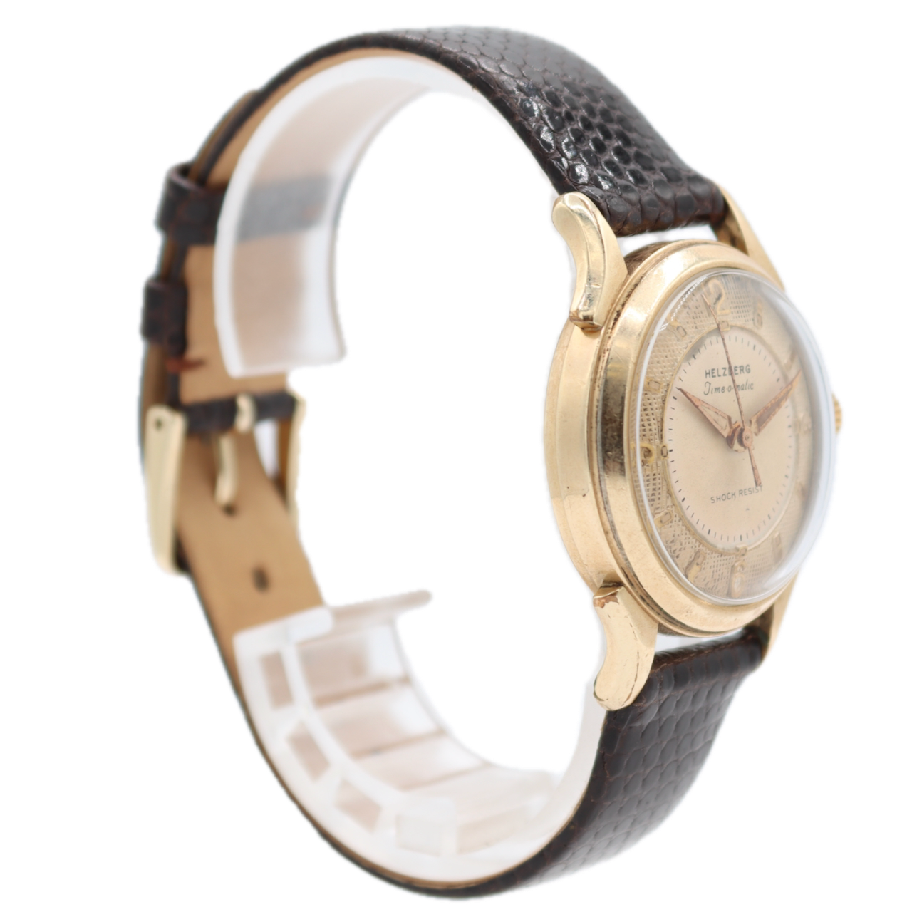 Vintage Helzberg Time-o-matic Men's Mechanical Wristwatch A.Schild 1361 10k GF