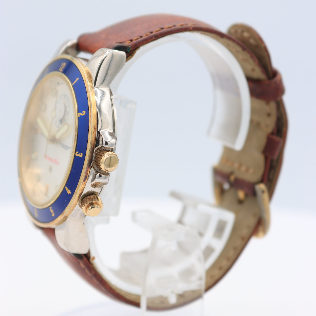 Vintage Fossil AC-1625 Airmaster Men's Quartz Wristwatch Japan Gold Tone