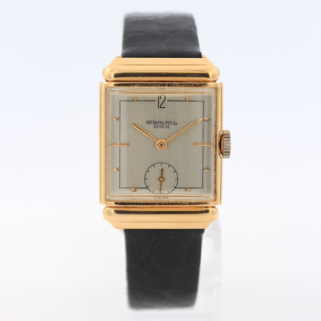 Vintage Patek Philippe Hooded Lugs Men's Mechanical Wristwatch 9-90 18k Gold