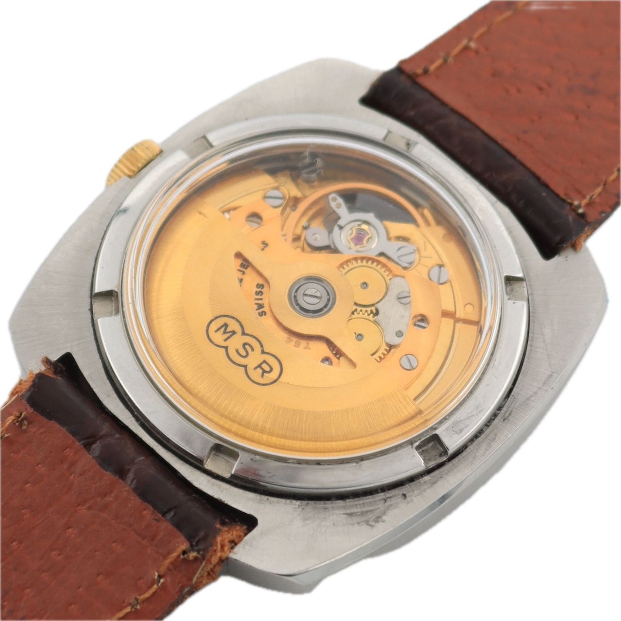 Vintage Vulcain Skeletonized Men's Automatic Wristwatch MSR T 54 Swiss Steel