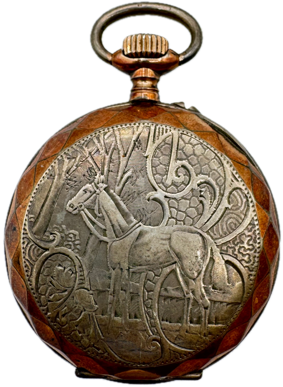 Antique Medaille D'or Geometric & Stead Mechanical Pocket Watch .8 Silver Paris