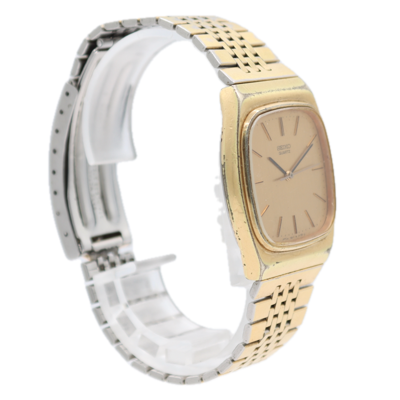 Vintage 31.5mm Seiko 7810-5139 Cushion Men's Quartz Wristwatch Japan Gold Tone