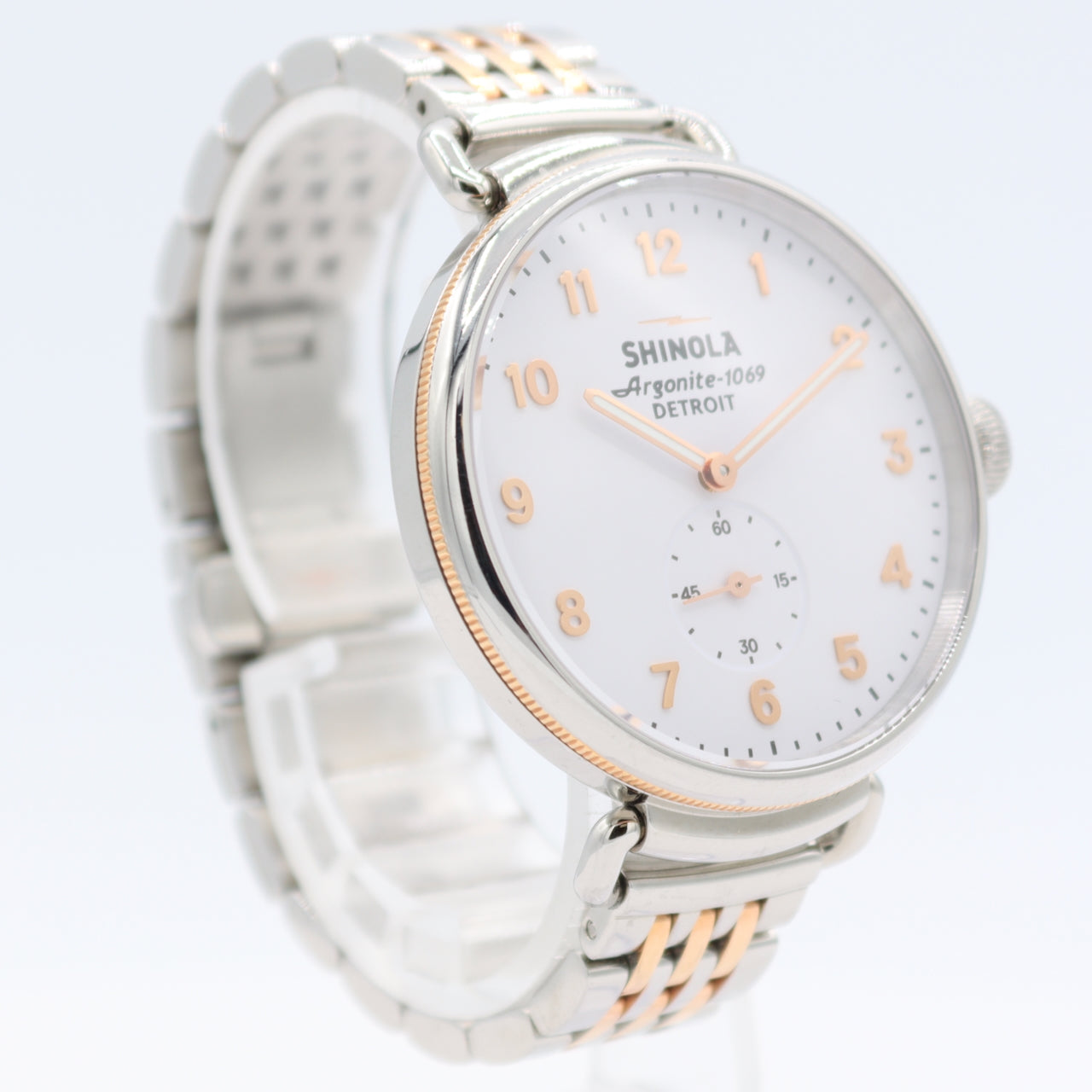 Vintage 38mm Shinola Canfield White Men's Quartz Wristwatch Argonite-1069