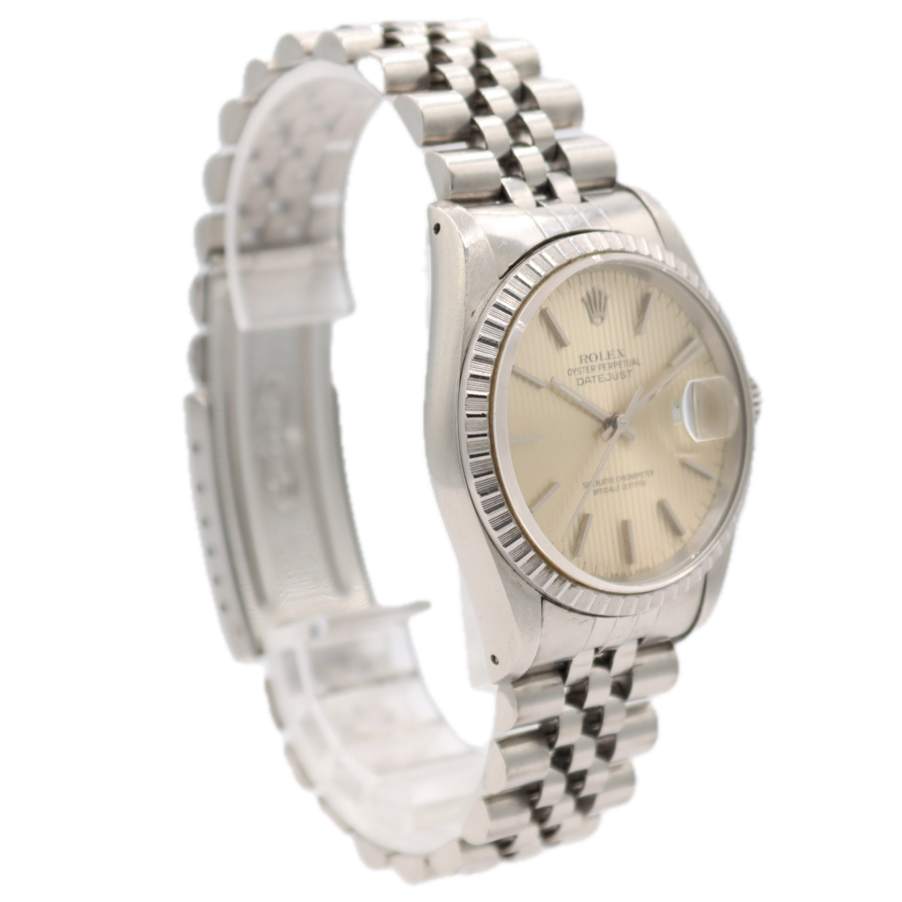 Vintage 1991 Rolex 16220 Datejust Tapestry Men's Automatic Wristwatch Steel