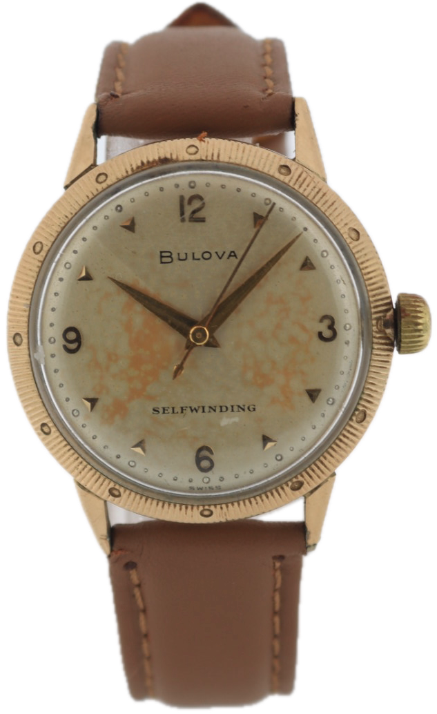 Vintage 1954 Bulova Hour Glass Fluted Men's Automatic Wristwatch 10CSC 10k GF