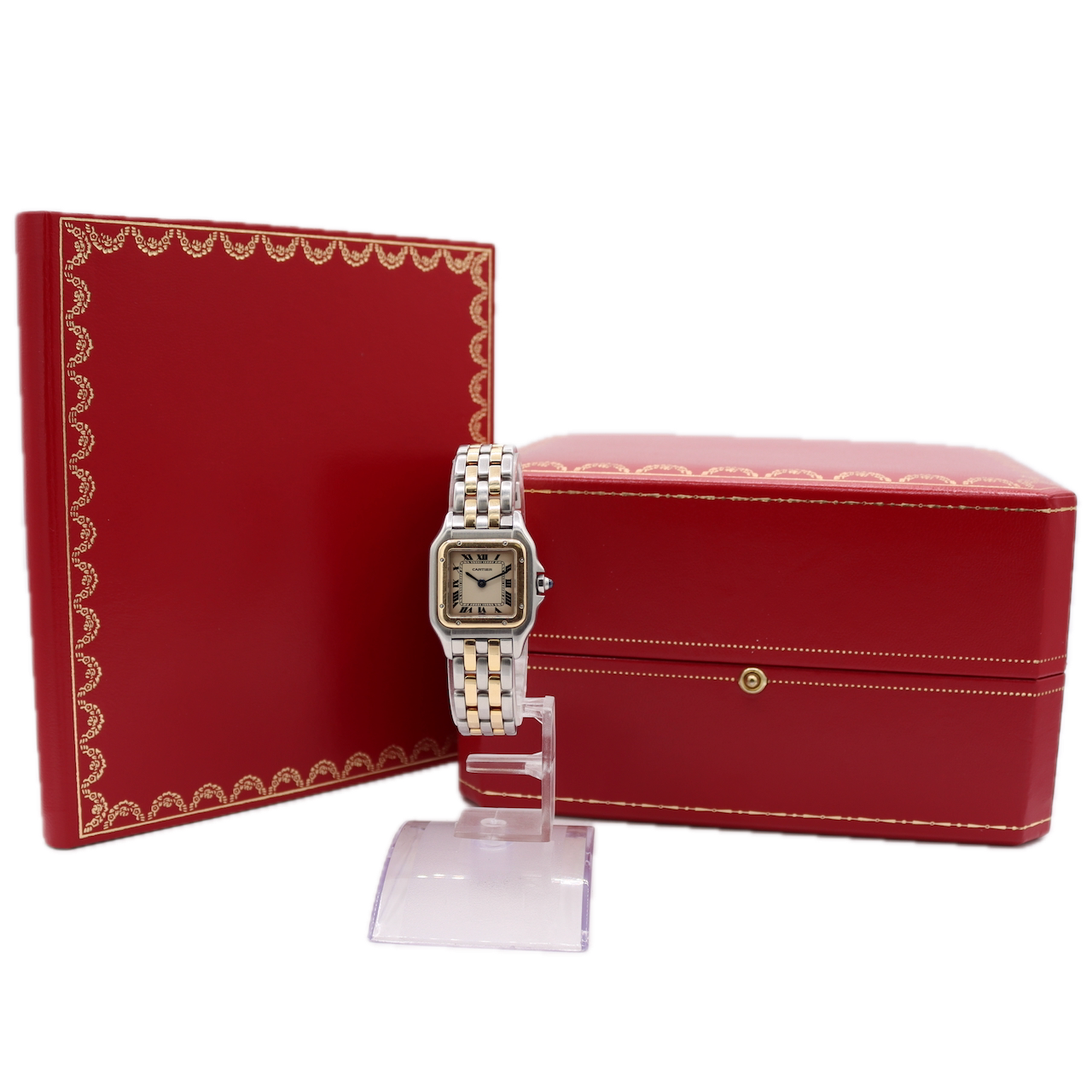 23mm Cartier Panthere De Cartier Ladies Quartz Wristwatch 18kGold & Steel W/Box