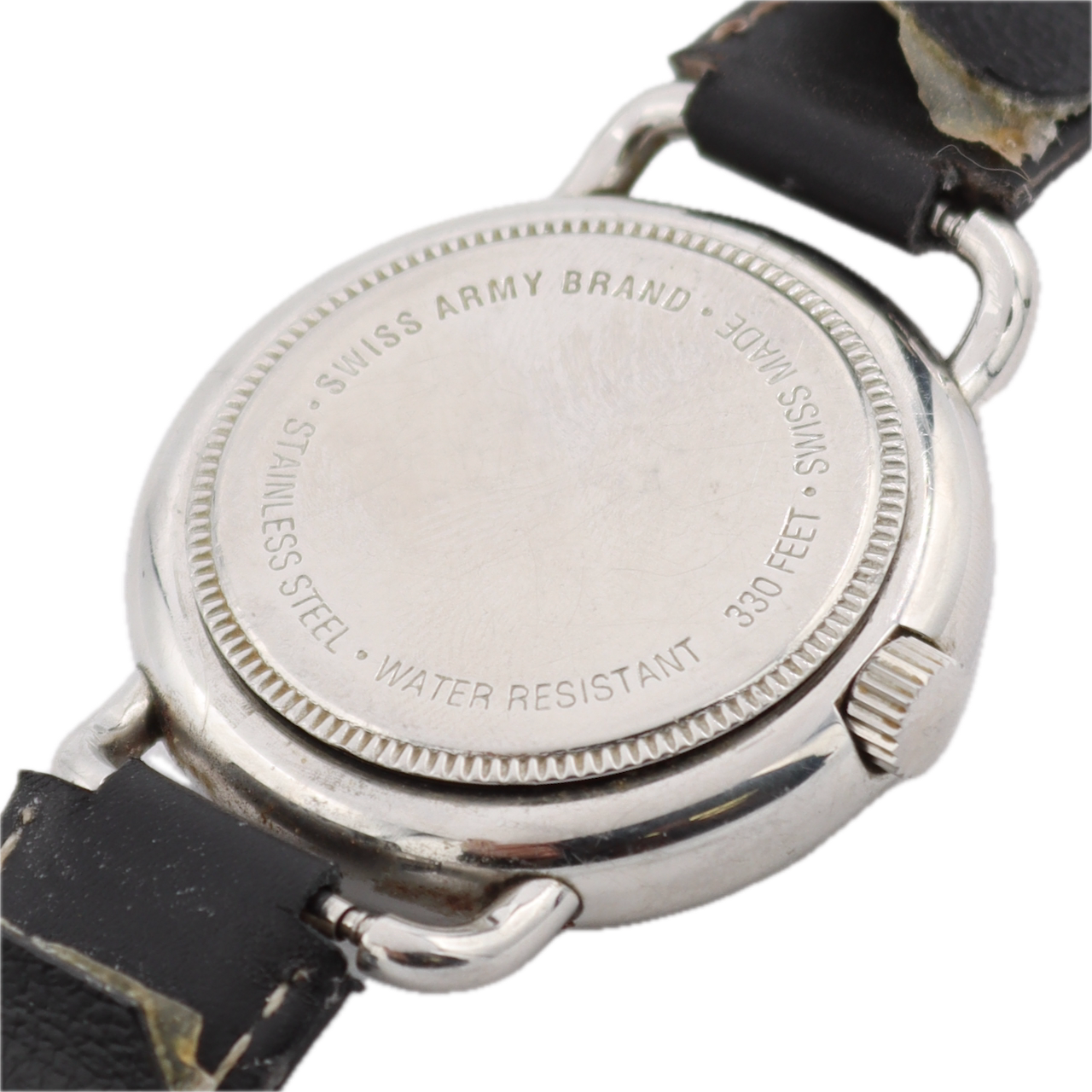Vintage 37mm Swiss Army Date Men's Quartz Wristwatch Swiss Steel 330ft Military