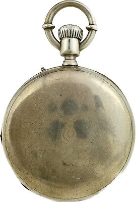Antique 55mm Early Longines George Agassiz Hunter Pocket Watch Coin Silver Rare