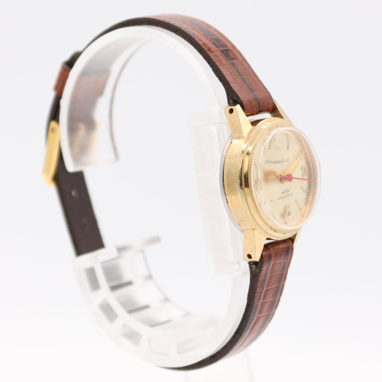 Vintage 21.5mm 1973 Caravelle Champagne Ladies Mechanical Wristwatch Gold Tone