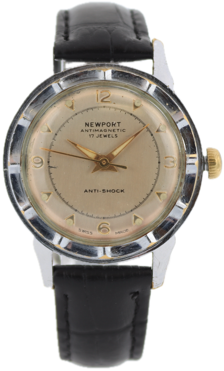 Vintage Newport Scalloped Arrowhead Men's Mechanical Wristwatch 457 KIF Swiss