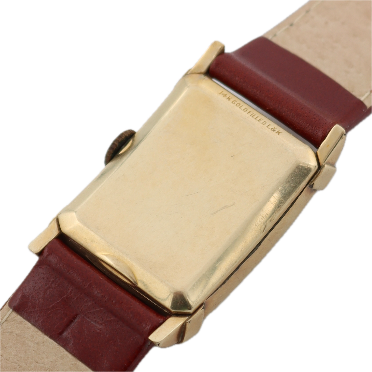 Vintage 21mm Lord Elgin 4615 Rectangular Men's Mechanical Wristwatch 626 14k GF