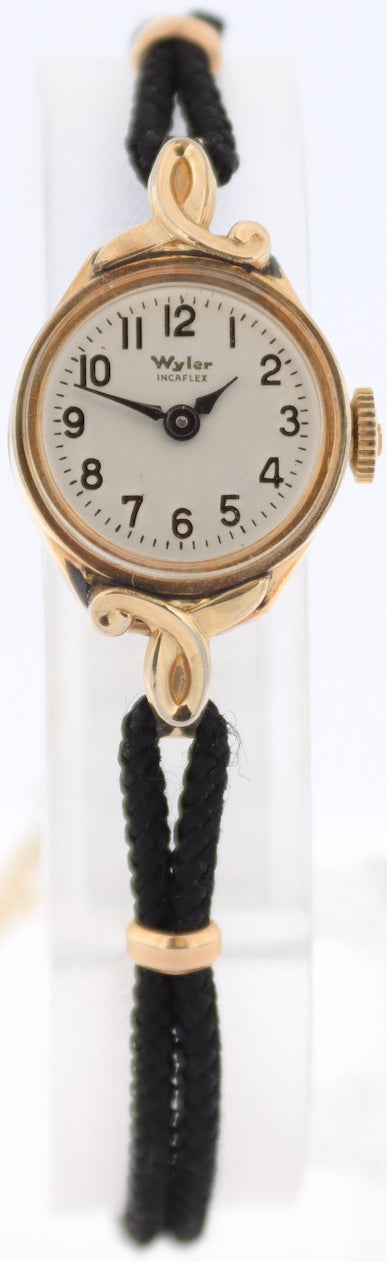 Vintage Wyler 3866/7-705 Sunburst Date Ladies Automatic Wristwatch Gold Plated